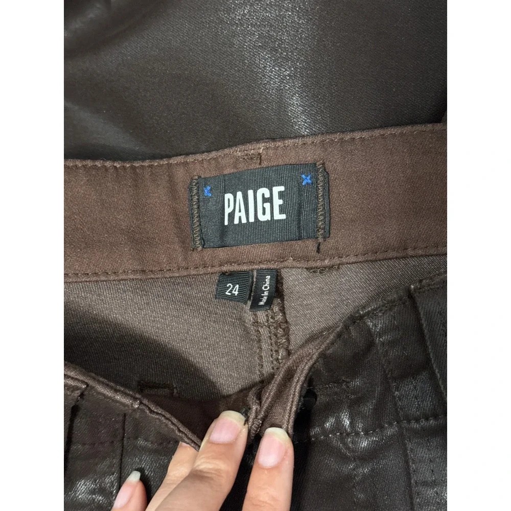 Paige Mayslie Jogger Brown Coated Slim Cargo Pants Minimalist Neutral Luxury 24